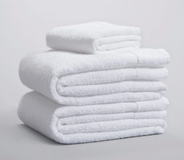 This is a stack of Classic Room Ready for You pre-washed towels. These are affordable hotel towels.