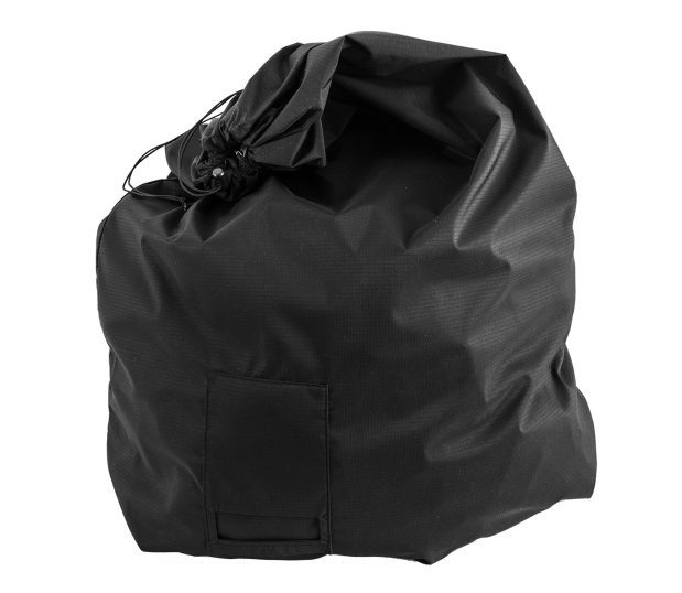 This shows the VersaValet Hybrid Garment & Laundry Bag full of dirty laundry. Made from 100% recycled polyester, the VersaValet™ features an antimicrobial finish for added protection and peace of mind.