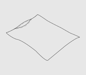 Drawing of a center opening duvet cover.