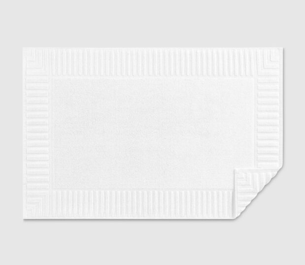 The Piano Key bath mat has distinctive piano-key end panels.