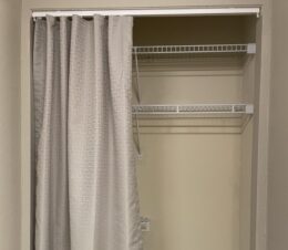 closet drapery for education spaces.