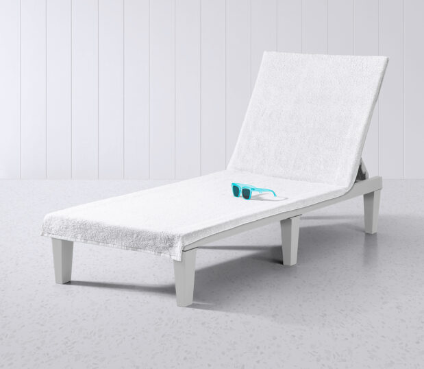 bleached white lounge chair cover